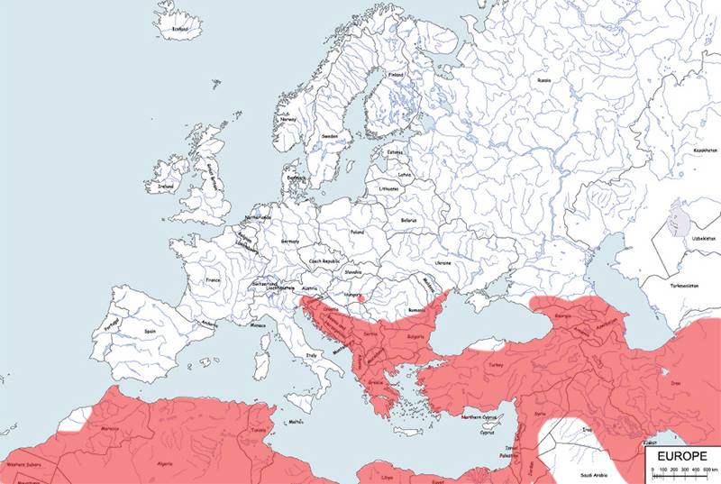 szakal złocisty - mapa